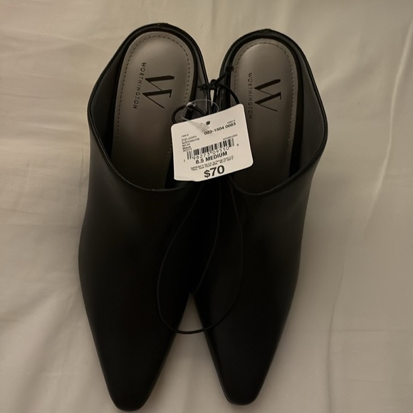 Women’s Black Western Inspired Pointed Toe Block Heeled  Mules - Picture 7 of 11